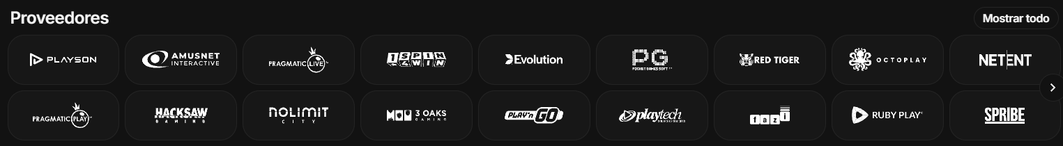 Spinita Casino Providers